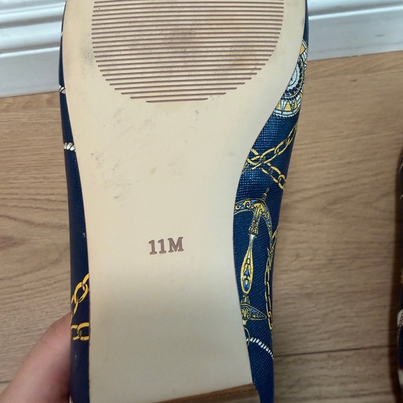 Talbots Ryan Loafer Flats Women’s Size 11 Blue Nautical Chain Print Classic - Picture 4 of 7